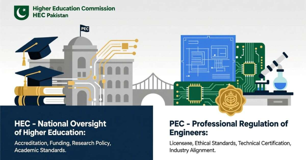 Role of Higher Education Commission (HEC) and PEC