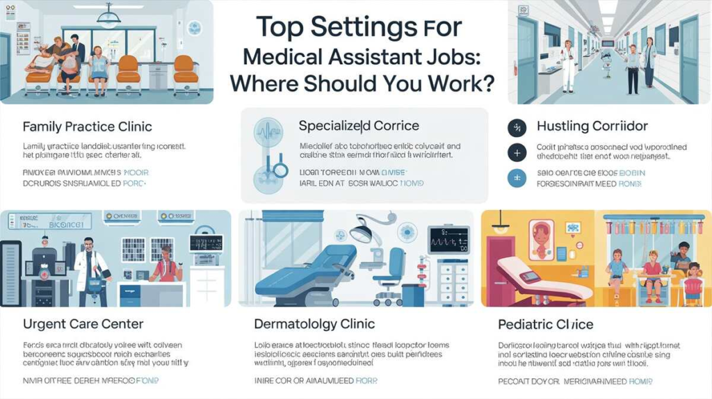 Modern hospital building for medical assistant job settings