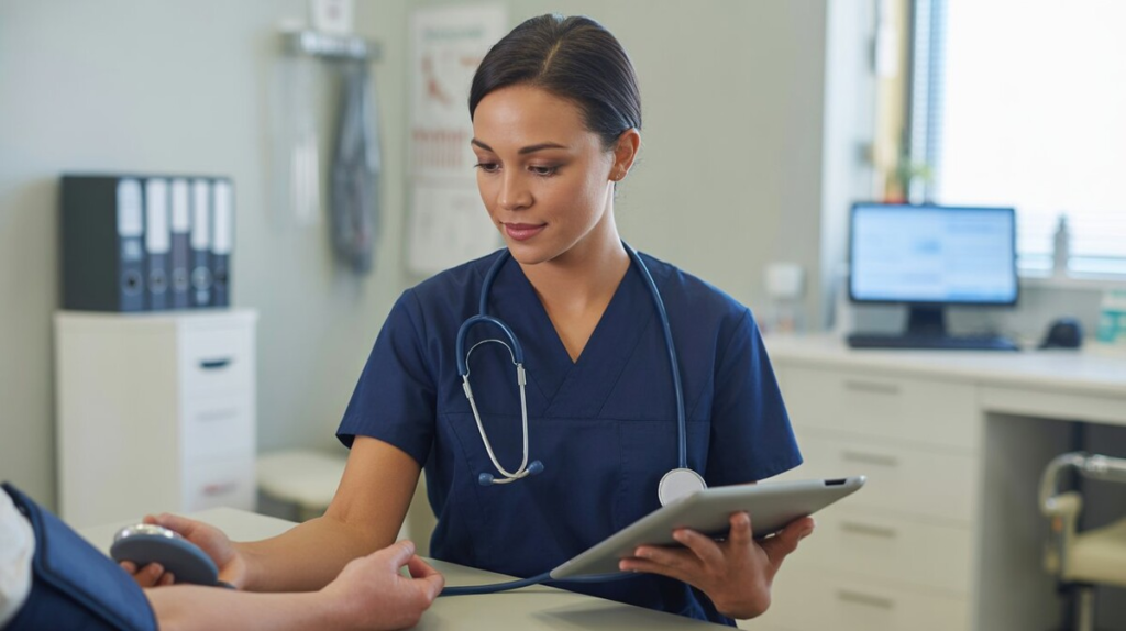 Medical assistant performing clinical duties in a hospital setting 2026